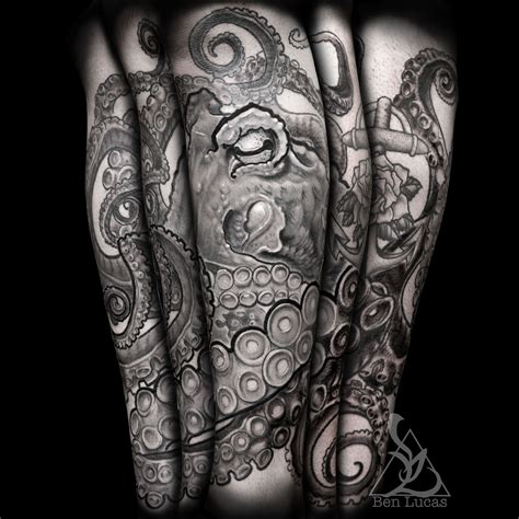 Octopus Tattoo Sleeve Black And White Best Tattoo Ideas