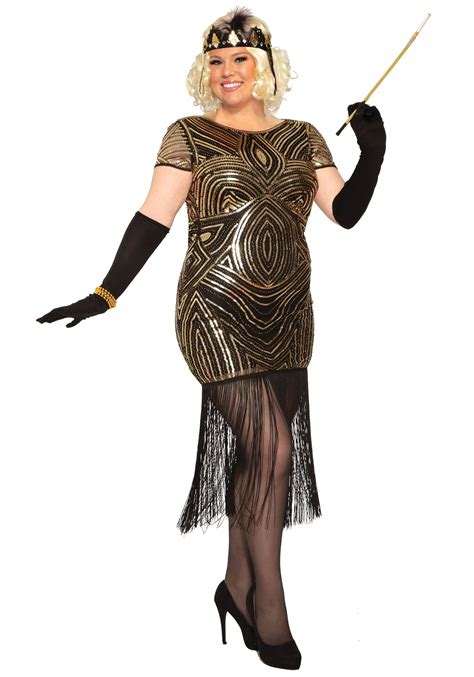 Plus Size Womens Art Deco Flapper Dress Costume