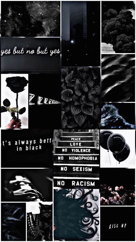 Lock Screen Black Aesthetic Collage Wallpaper in 2020 | Black aesthetic