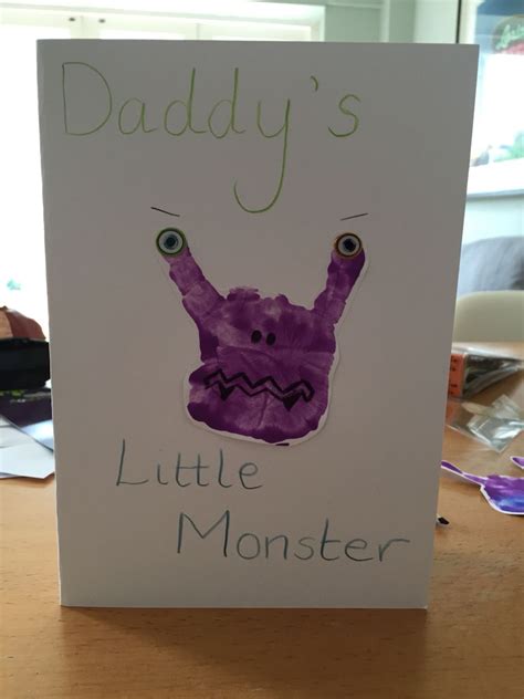 daddy s little monster father s day card idea daddys little monster monster craft fathers day