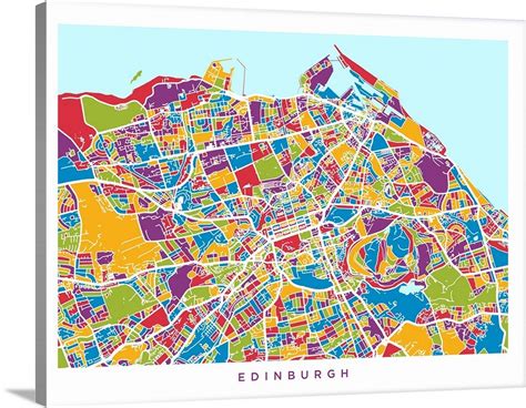 Edinburgh Street Map Wall Art Canvas Prints Framed Prints Wall Peels