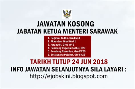 Maybe you would like to learn more about one of these? Jawatan Kosong Jabatan Ketua Menteri Sarawak - 24 Jun 2018