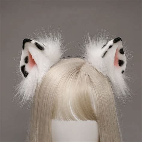 Simulation 3d Furry Wolf Cat Dog Ears Headband Faux Fur Fluffy Plush