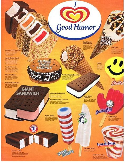 vintage ice cream truck menu