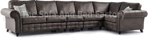 Be the first to review this product. Large 6 Seater Grey Leather Corner Sofa Oakridge Long 4 ...