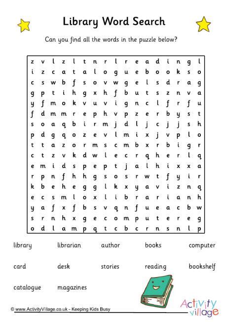 Free Printable Word Searches For Kids About Books Tedy Printable