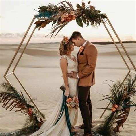 Buy Hexagon Octagon Wedding Arches For Ceremonygold Iron Arch Backdrop