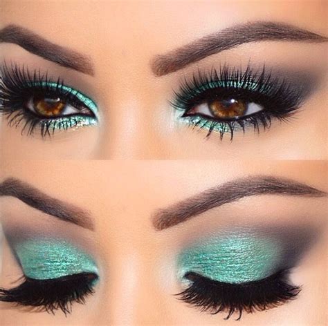 Turquoise Smoky Eye Shadow Eye Makeup Makeup Makeup Looks