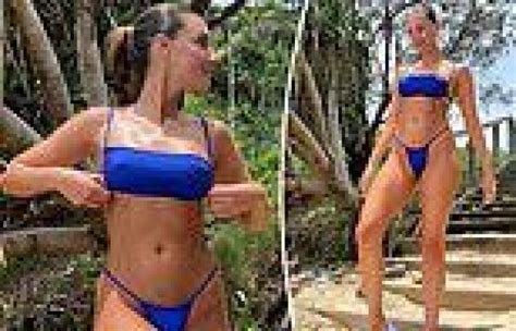 Laura Dundovic Shows Off Her Incredible Figure In A Blue G String Bikini