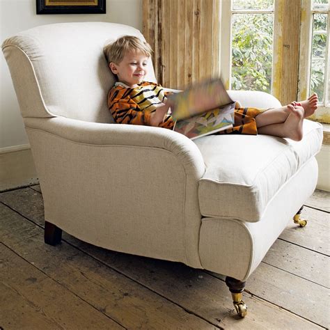 Who doesn't love a comfy armchair. Windsor Linen Armchair from Graham & Green 105cm deep ...