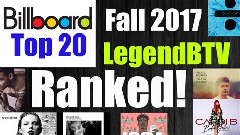 Billboard Hot 100 Top 20 Ranked Fall 2017 Youtube