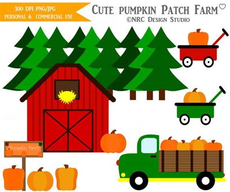 Country Fall Clip Art Cute Pumpkin Patch Farm Clip Art Instant
