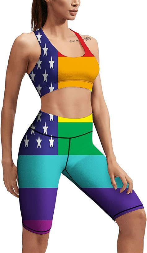 Mixed Flag American And Lgbt Gay Parade Rainbow Peace And Pride Women