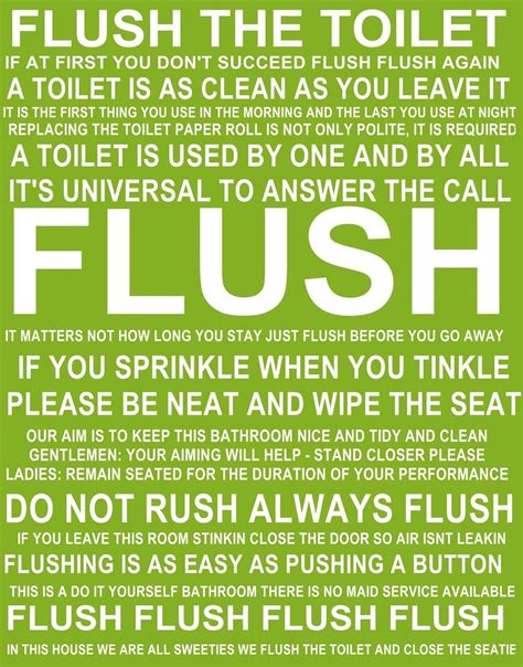 Free Printable Please Flush Toilet Sign Free Printable