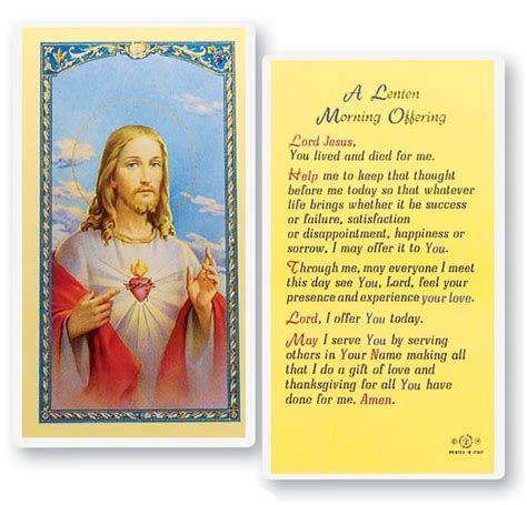 A Lenten Morning Offering Laminated Prayer Cards 25 Pack