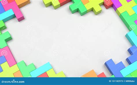 Colorful Blocks Combined On White Background Stock Illustration