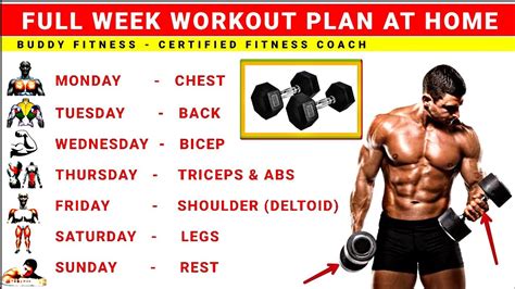 Full Week Workout Plan At Home With Dumbbells No Gym Full Body