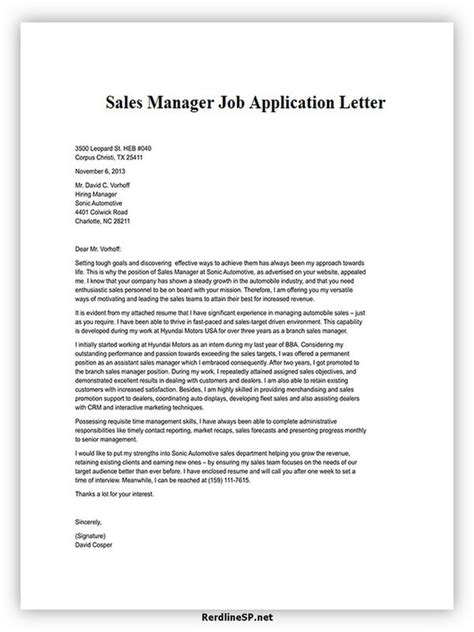 16 Best Job Application Letter Sample And Template Redlinesp