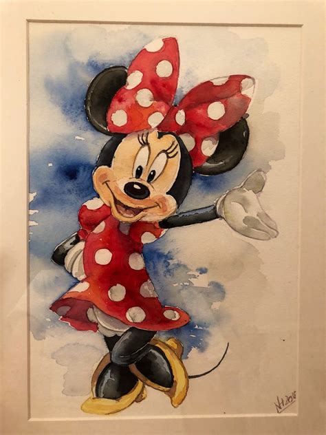 Watercolor Minnie Mouse Etsy