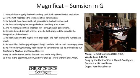 Sumsion In G Magnificat Youtube