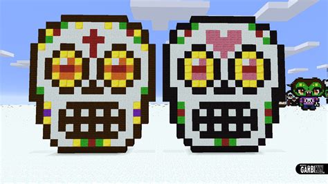 Minecraft Pixel Art How To Make Sugar Skulls By Garbi Kw Minecraft