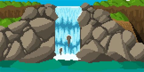 Waterfall Pixelart Pixel Art Pixel Art Tutorial Community Art