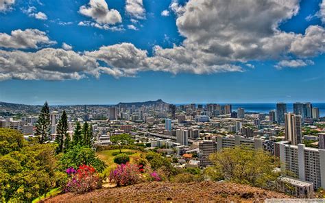 Panoramic View Of Honolulu Hawaii Hdr