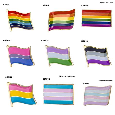 Lgbt Pride Rainbow Flags Intersex Pride Asexual Pin Metal Badges For Backpacks Brooch Jewelry