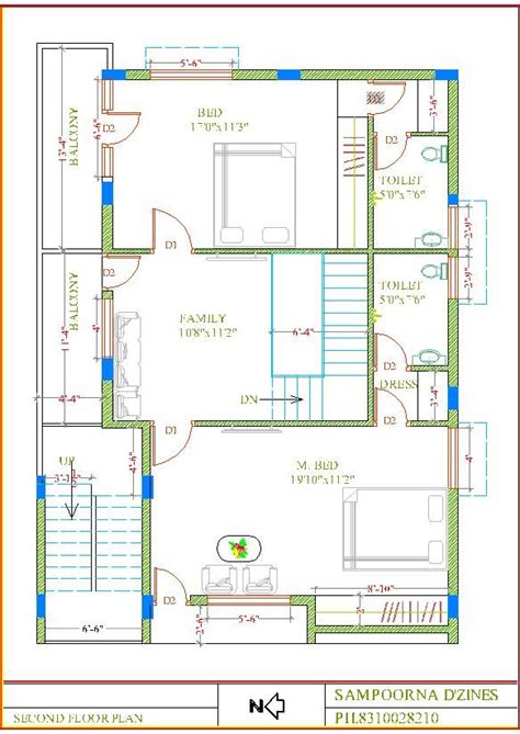 X West Facing BHK Duplex Plan In Second Floor Bhk House Plan Narrow House Plans D House