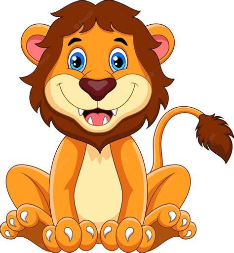 Premium Vector Happy Lion Cartoon