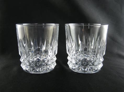 Vintage Pair Of Brilliant Crystal Clear Glass Tumblers Old
