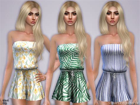 Strapless Romper By Black Lily At Tsr Sims 4 Updates