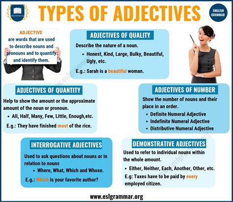 Adjectives 5 Types Of Adjectives With Definition Useful Examples