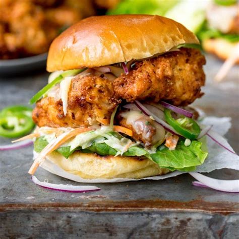 Crispy Chicken Burger With Honey Mustard Coleslaw Chicken Burgers