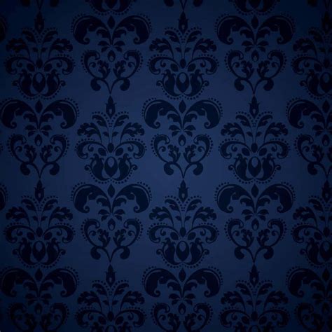 Download Fancy Dark Blue Damask Wallpaper