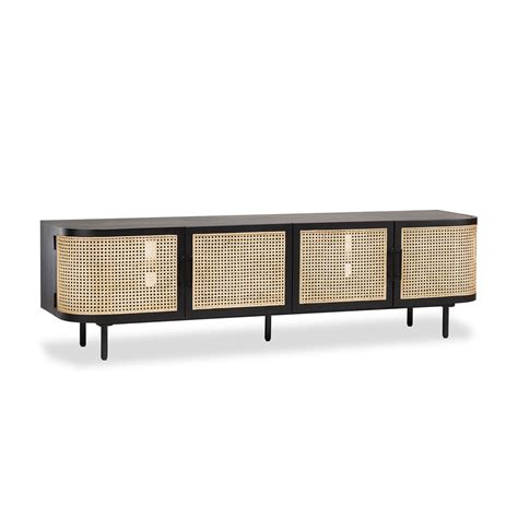 Buy Embrace Rattan Entertainment Unit 180 Cm Black By Rj Living