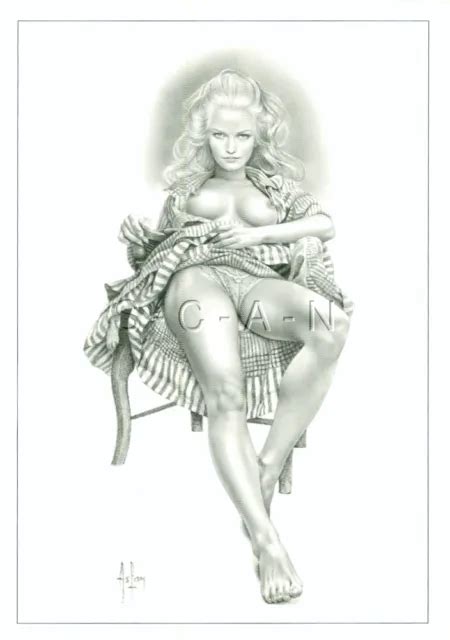 Vintage Nude French Postcard Alain Gourdon Aslan Justine Up Skirt