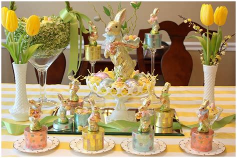 Easter Tablescape With Touches Of Metallic Pizzazzerie