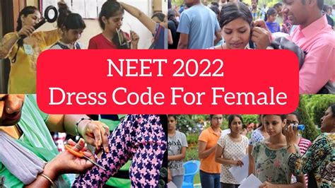 Neet 2022 Dress Code For Female By Nta Youtube