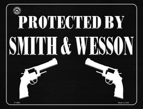 Smart Blonde Protected By Smith And Wesson Metal Novelty