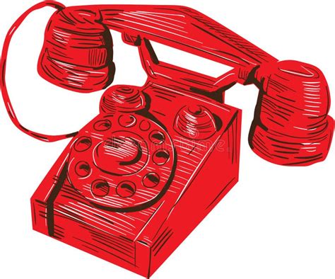 Telephone Vintage Drawing Stock Vector Illustration Of Board 76129047