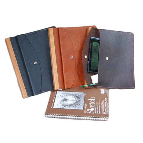 Extra Large Round Wood Sketchbook | Leather Journal | Leather Sketchbook
