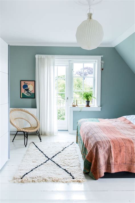 soverom i grønnblå farge som gir inspirasjon | Bedroom interior, Home
