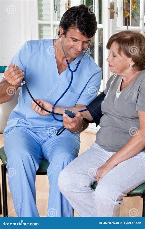 Doctor Taking The Blood Pressure Stock Photo Image Of Auscultation