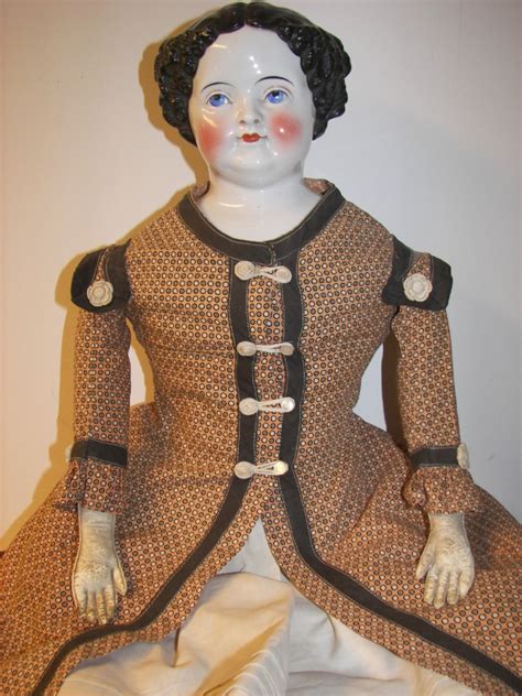 LARGE 26 IN ANTIQUE CHINA HEAD DOLL LEATHER HANDS Antique Price