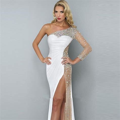 Buy Sexy White Long Sleeve Prom Dress 2015 One