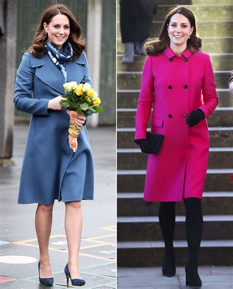 Pregnant Kate Middleton Wears Blue Coat