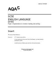 Aqa Rf Sb Am Pdf Mock Paper Gcse English Language Paper Explorations In