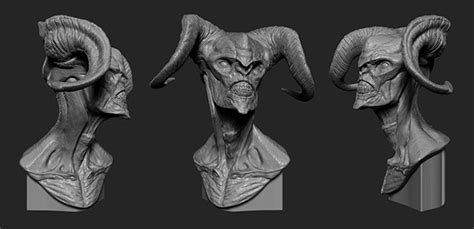 Demon Bust 3d Print Rework On Behance