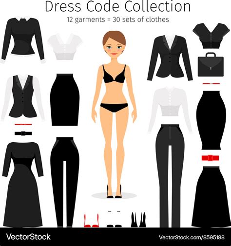 Women Dress Code Set Royalty Free Vector Image